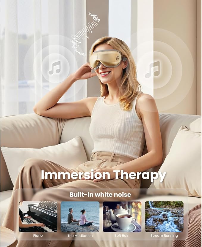BOB AND BRAD Eye Massager with Heat and Cooling, EyeOasis 3 Eye Massager for Migraine FSA Eligible/HSA Eligible, Heated Headache Massager for Dry Eye Relief, Temple Massagers for Stress Relief