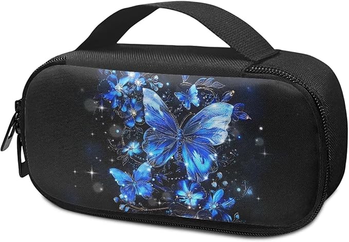 Blue Butterfly Insulin Pen Cooler Travel Case Portable Stain Resistant Insulated Carrying Bag to Keep Insulin Pen and Diabetic Supplies for Daily Life and Trip