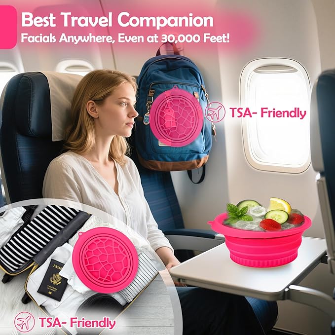 XANGNIER Face Bowl for Ice with Built-In Ice Tray – Collapsible Silicone Facial Ice Bath Bowl for Cold Plunge Therapy, Skin Tightening & Acne Relief – Black Portable Spa Tool for Home & Travel