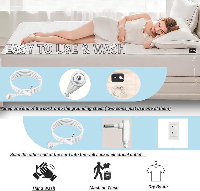 Grounding Sheets King Size Silver Fiber Flat Grounding Sheets Organic Cotton Grounded Bed Sheets for Sleep Stress Health Earth Connected Sheets with Grounding Cord 76x80 Inches Beige