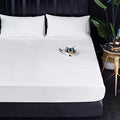 WenBags Waterproof Fitted Bed Sheets,Mattress Protector for Home & Hospital Care Beds, Soft Hospital Bed Sheets with Elastic All Around(1, White, Twin)