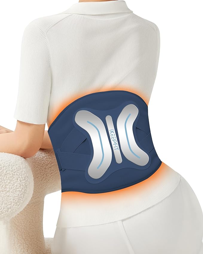 Cordless Heating Pad with Massager for Back Pain Relief: MAXwarm® 4.0, Portable Heated Back Brace with Lumbar Support for Sciatica, Large 8000mAh Battery, for Women Men 70"