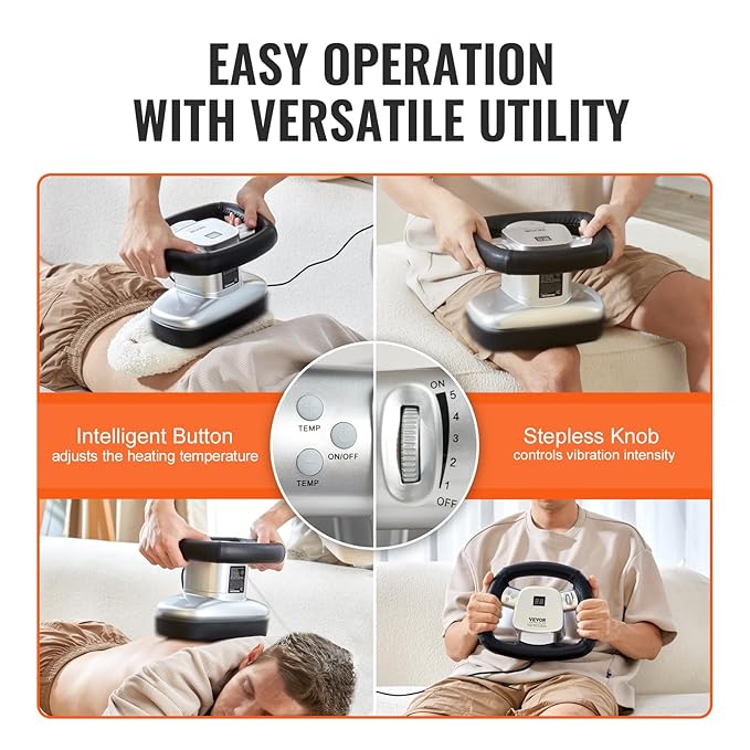 VEVOR Chiropractic Massager, 400-4600rpm Variable Speed Professional Vibrating Massager, Handheld Chiropractic Orbital Body Massager for Back, Neck, Shoulder Muscle Relief