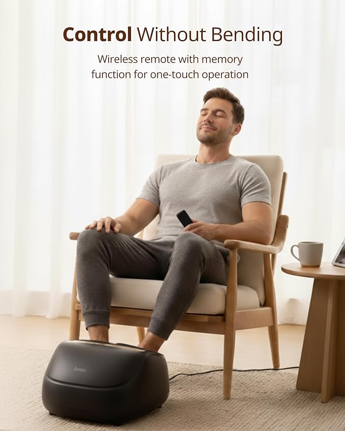 4-in-1 Shiatsu Foot Massager with Heat, Deep Kneading, Air Compression, Vibration, FSA Eligible, HSA Eligible for Neuropathy, Plantar Fasciitis, Pain Relief, Gift for Women & Men Size Up to 14
