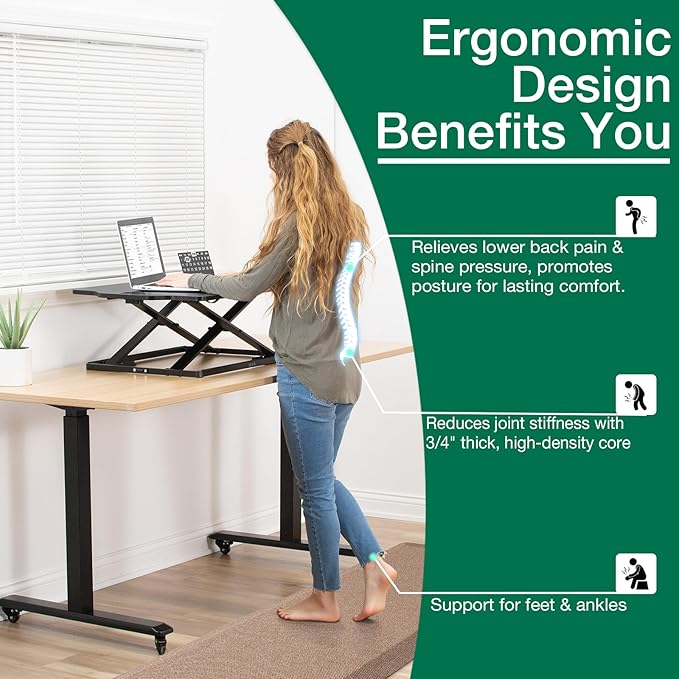 LUMI Anti Fatigue Cushioned Comfort Mats for Standing, 3/4 Thick Ergonomic Mats for Desk Office, Non-Slip, Ultra Soft, Memory Foam Rugs for Home, Kitchen, Laundry, 20"x32", Beige