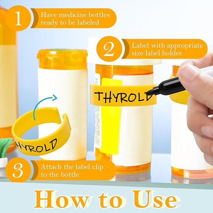 18Pcs Clips for Pill Bottles, Medicine Bottle Label Clips Pill Bottle Clips Made of ABS Material Used to Classify and Administer Drugs