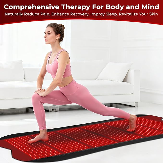Red Light Therapy for Body, 76.8''x 39.4'' Eligible Red Light Therapy Pad, Dual Chip Grade 1260 LEDs 660nm & 850nm Light Therapy Mat with Timer Remote Control