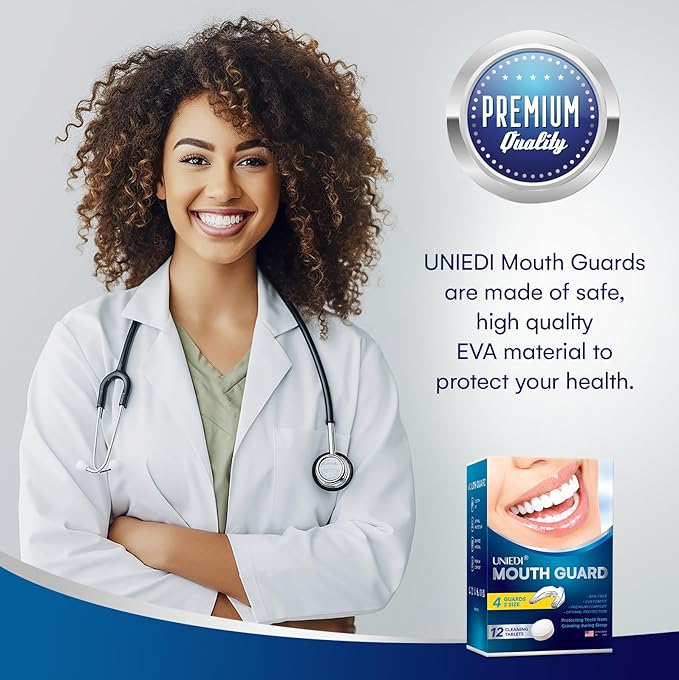 Mouth Guard for Grinding Teeth at Night: Moldable Sleeping Mouthguards for Clenching and Bruxism Protection - Custom Fit Nighttime Sleep Guards for Adults with 12 Cleaning Tablets