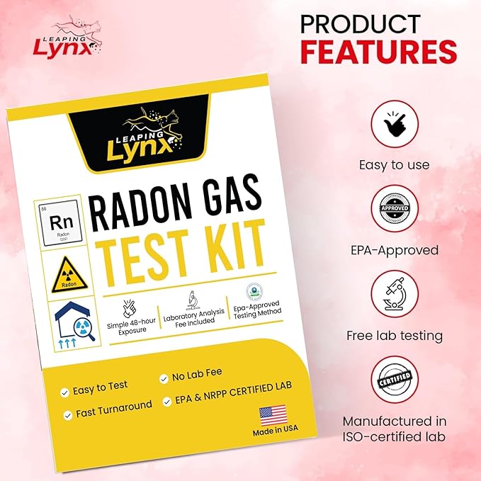 EPA-Approved Radon Test Kit for Home, Lab Analysis Included | Detects Radon Gas Levels in Basements & Living Spaces | Easy-to-Use Air Quality Test with Lab Report & Discounted Shipping| Radon Detector