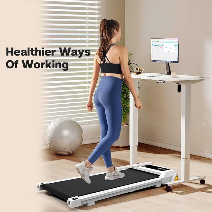 Under Desk Treadmill, Walking Pad for Home/Office, Portable Walking Treadmill 2.5HP, Walking Jogging Machine with 265 lbs Weight Capacity Remote Control LED Display