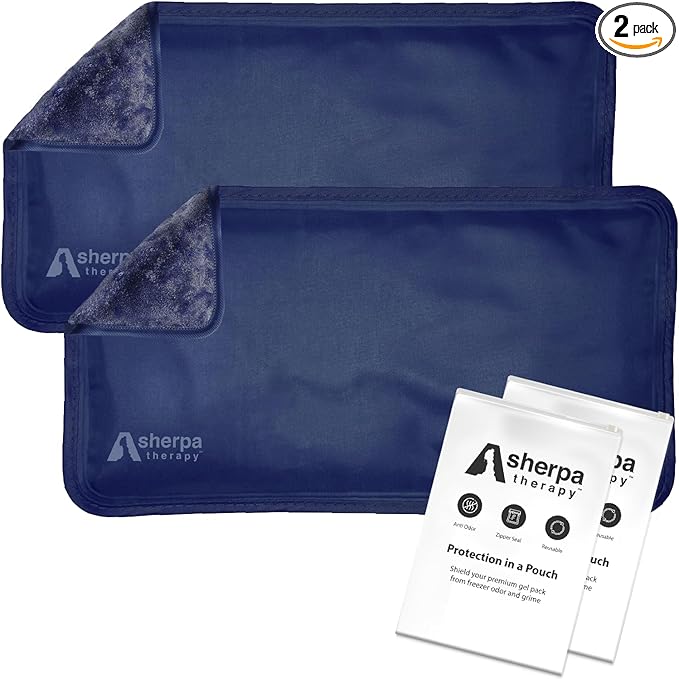 Small Soft Ice Packs for Injuries Reusable - Hot and Cold Flexible Gel Ice Packs Reusable for Ankle, Hand, Wrist, Head Pain Relief - 5" x 10" - 2PK - Blue