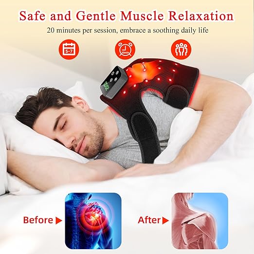 Red Light Therapy Knee Brace, Cordless 660nm 850nm LED Infrared Redlight Therapy Pad for Knee Joint Elbow Shoulder with 3000mAh Rechargeable Controller