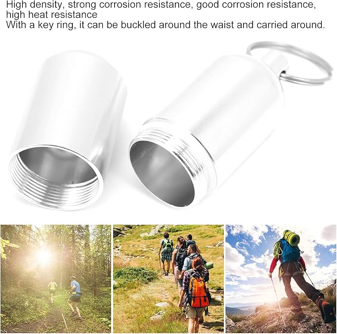 Keychain Holder Aluminum Alloy Box Hiking and Camping Emergency Keychain Holder Organizer for Outdoor Travels Large