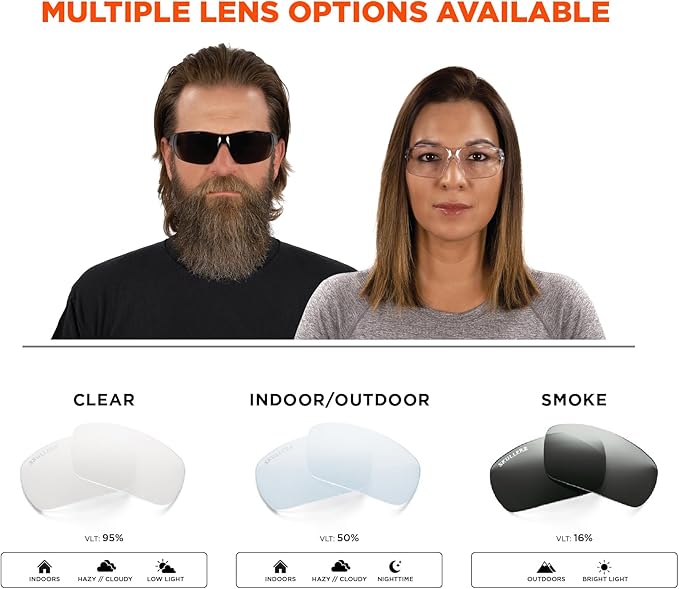 Ergodyne Skullerz VALI Frameless Safety Glasses, Lightweight, Anti Fog