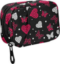 Fustylead Hearts and Butterflies Pill Organizer Case with Zipper 2 Times A Day for Vitamin and Supplement, 7 Day Travel Organizer Medicine Case