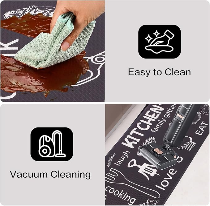 Mirok Washable Anti Fatigue Mat for Cushioned Floor Mat,Farmhouse Chef Kitchen Non-Skid Ergonomic Comfort Foam Rugs,Non Slip (17"x47")