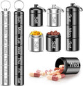 2 Pack Weekly Pill Organizer, QuwaYee Portable Small Pill Case Waterproof Keychain Pill Holder for Travel, Metal Medicine Organizer Box for Vitamin, Fish Oil, Supplement
