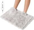 Electric Foot Warmer, Luxury Faux Fur Heating Pad for Feet Pain Relief Cramp, Heated Foot Warmer for Under Desk & Bed with 3 Heat Settings & 2H Auto-Off, ETL Certified, 16x22 Inch, Light Grey