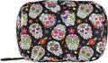Day of The Dead Sugar Skull Pill Box 7 Day Pill Case Travel Pill Organizer Bag with Zipper Portable Weekly Case Compact Size for Vitamin Supplement Holder
