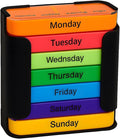 Stay on Track - 7-Day Medication Organizer, Weekly Pill Organizer, 7 Stackable Compartments Four Times-a-DayWeekly Individual Medicine Pill Boxes Cases Organizers with Large Compartments (Black)