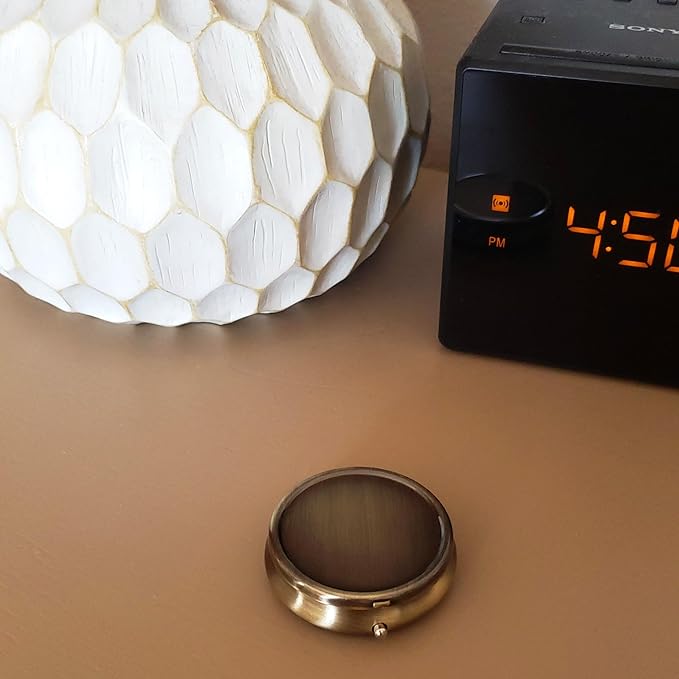 Classy Brass Pill Box - Decorative Pill Case with Gift Box - Carry Your Meds in Style (Round)