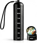 Metal Moisture-Proof 7 Day Pill Organizer - Aluminum Alloy Weekly Pill Box with Airtight O-Ring Seals, Large Stackable Compartments, Durable BPA-Free Medicine Case for Travel, Vitamins & Supplements