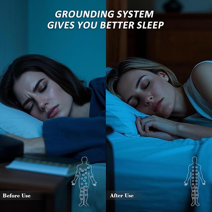 Grounding Mat for Bed, Carbon Fibre + PU Grounding Mattress for Improved Sleep, Grounding Mat with Ground Cord, Test Pen (Twin - 27"x 39")
