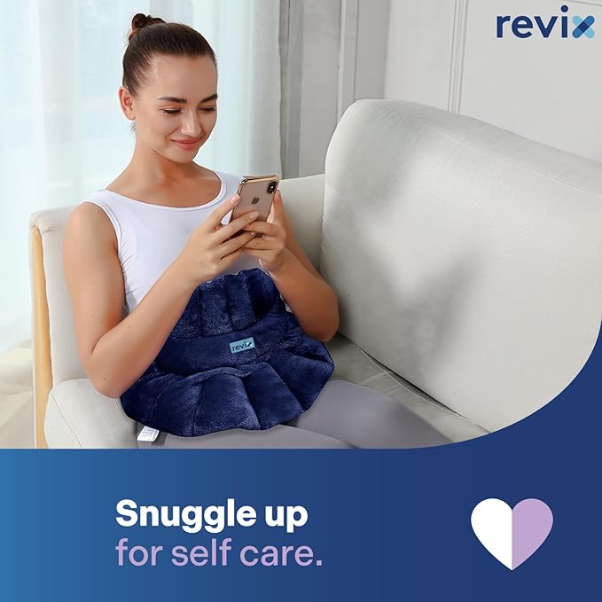REVIX Neck Warmer Microwavable Heating Pad with Moist Heat, Microwave Heating Pad for Neck Shoulders and Back, Microwavable Heated Wrap, Unscented