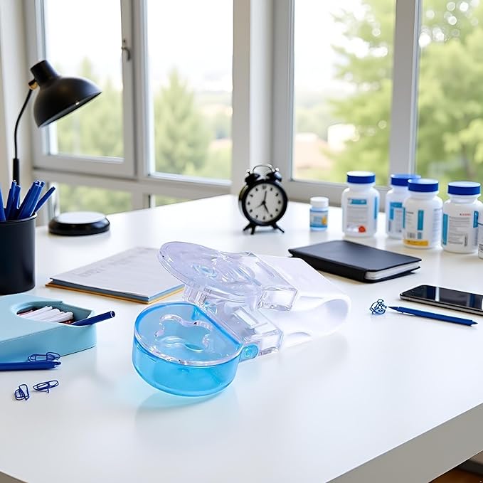 Blue Portable Pill Taker Remover, Medication Dispenser, Tablets Pills Blister Pack Opener Assistance Tool, Organizer for The Elderly