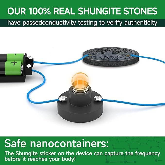 2 Pcs Shungite Neutralizer Sticker for Cell Phone 30 mm/ 1.18 Inch Shungite Stones Plate for Tablet Laptop Computer-Tree of Life