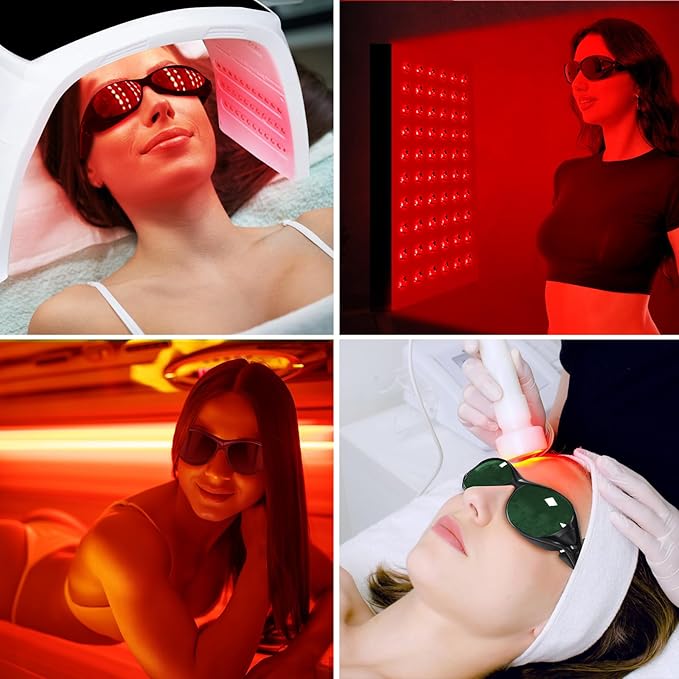 Professional Red Light Therapy Glasses,Eye Protection for Red Light Therapy and Tanning