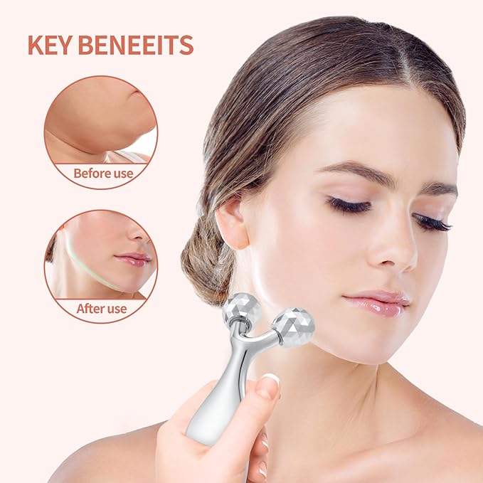 Running man 3D Metal Facial Roller Massager- Improves Complexion & Remove Eye Wrinkles, Face Massage Tool - Skin Tightening & Toning, Gua ShaTool-Tightens & Tones Skin Appearance.