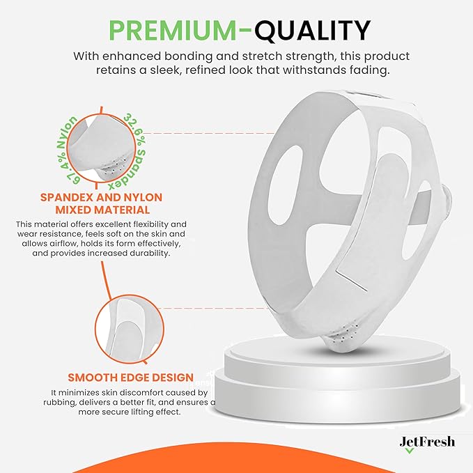 Chin Strap for Sleeping and Snoring - Grey Anti Snoring Device for Men and Women, Breathable and Skin-Friendly Snore Stopper with Adjustable Fit That Holds Jaw in Place & Supports CPAP Users