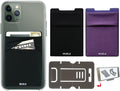 RFID Blocking Phone Card Wallet - Double Secure Pocket - Ultra-Slim Self Adhesive Credit Card Holder Card Sleeves Phone Wallet Sticker All Smartphones (Black DarkPurple)-2PC