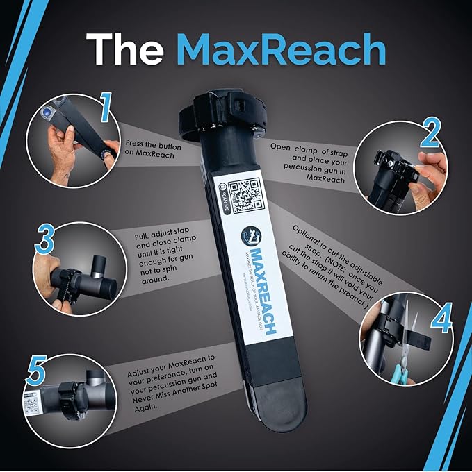 2.0 Massage Gun Extension Holder – Foldable, Travel-Friendly Handle for Hard-to-Reach Areas, Self-Massage Back Tissue Relief