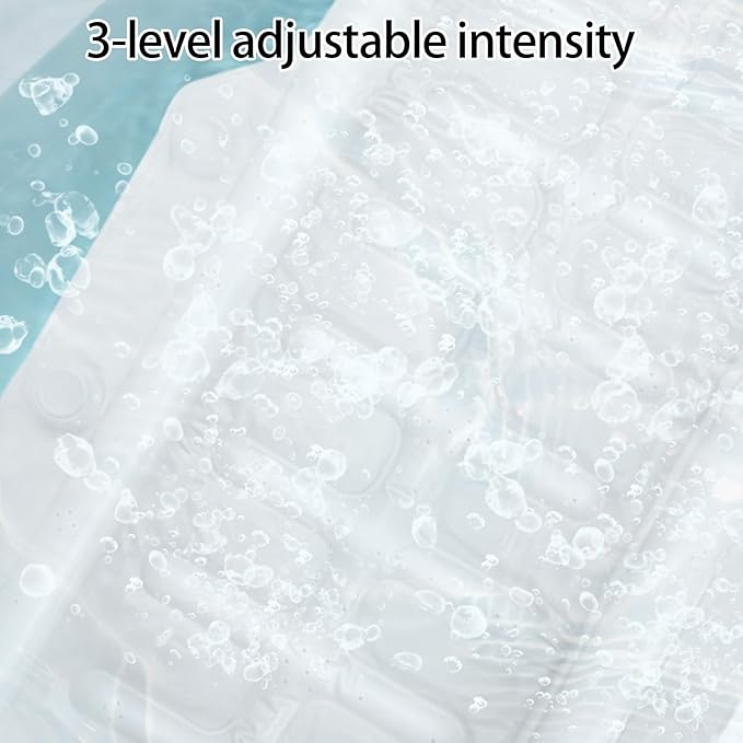 Home Spa Relaxation with Our Premium Bubble Bath Mat, Featuring Adjustable 3-Speed Hydrotherapy Jets, Secure Non-Slip Suction Cups, and an Ultra-Quiet Motor for a Luxurious, Portable Bathtub Spa