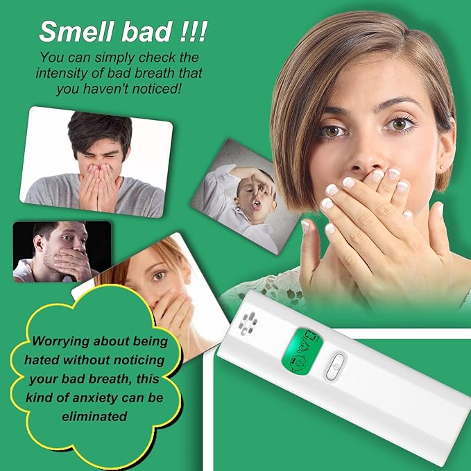 Bad Breath Tester Professional - Oral Odor Monitor Tool, Portable Breath Smell Analyzer & Checker for Personal Cavity Testing