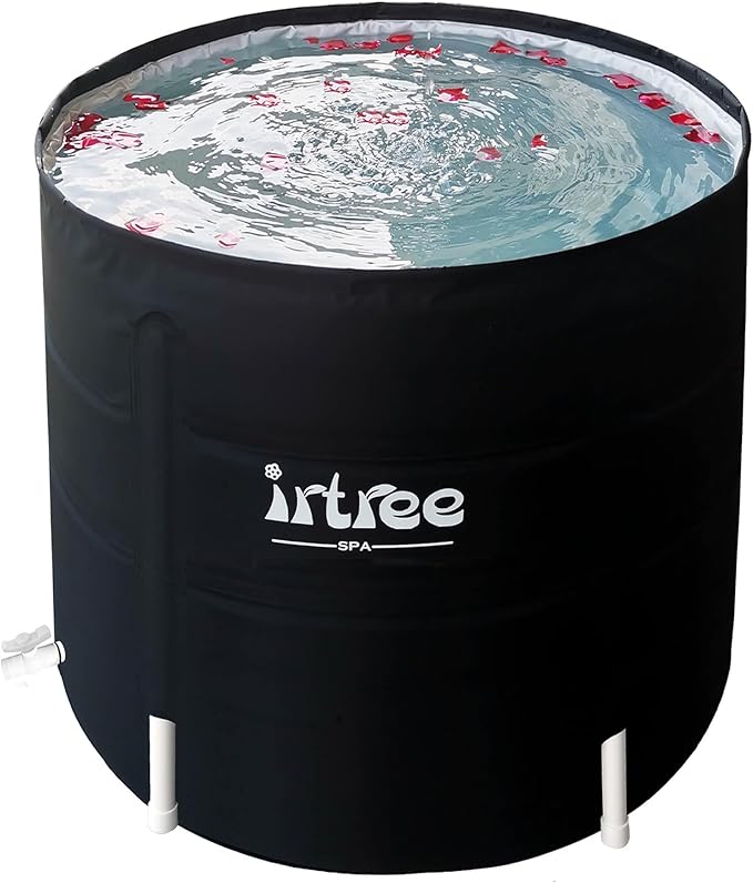 Portable Bathtub Adult Soaking Tub Folding Shower Cold Plunge Tub Cold Plunge Barrel Bath Tub Shower Tub (Dia 29.5" x H 27.5")