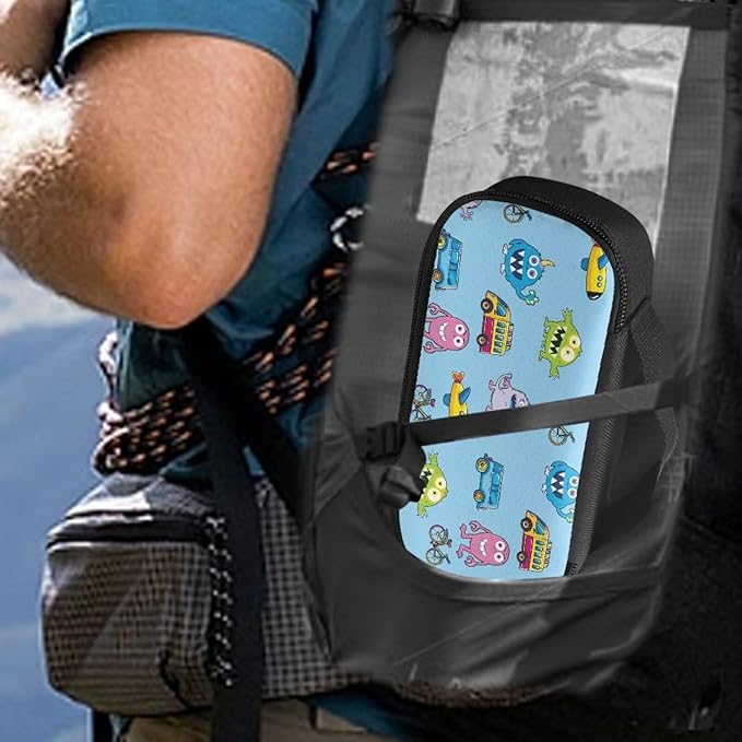 Rnyleeg Insulin Bag for Kids Cartoon Vehicle Bacteria Printed Small Diabetic Bags for Supplies Insulin Cooler Travel Case for Daily Life Trip Diabetic Supplies Storage for Boys Girls