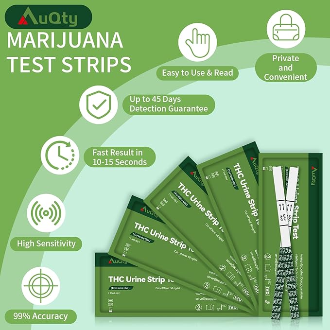 THC Tests for Home Drug Test Kit, Highly Sensitive Marijuana/Weed Urine Marijuana Drug Test, 50 ng/mL Cutoff Level (5 Count)