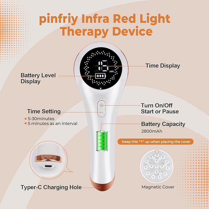 Infra Red Light Therapy Device for Muscle Joint Pain Relief, Handheld Near Infrared Light Treatment Body, Knee, Shoulder, Back, Portable Infrared Therapy at Home Dog, Cat, Horse