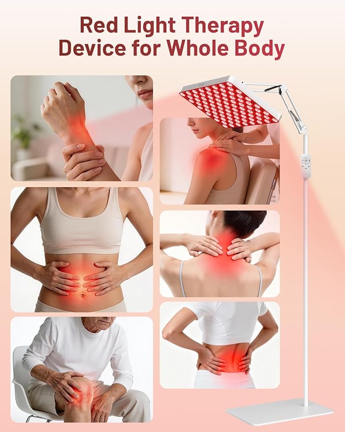 SUXIO Red Light Therapy for Face & Body, 165 Red LED Therapy Lamp, Red Light Therapy Panel with Remote, Deep 660nm - 820nm Near Infrared Light Therapy for Body