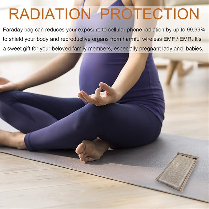 Cell Phone Anti-Radiation Sleeve Faraday Bag Pregnant Phone Rf Signal Shielding Blocker 5G GPS EMF RFID Signal Blocking Bag Car Key Wallet Security Pouch Privacy Protection (A), 20x10cm