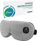 Heated Eye Mask for Dry Eyes, Cordless Warm Eye Compress with 4 Heat Levels, 4-Level Timing, 1000mAh Rechargeable, Blepharitis, Styes, Washable Cover, Travel, Gifts for Family(Grey)