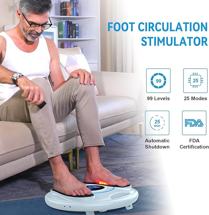 Creliver EMS Foot Massager for Neuropathy, Electric Foot Stimulator for Circulation, Pain Relief, Plantar Fasciitis & Muscle Recovery, TENS Unit Muscle Stimulator for Feet and Legs Nerve Therapy