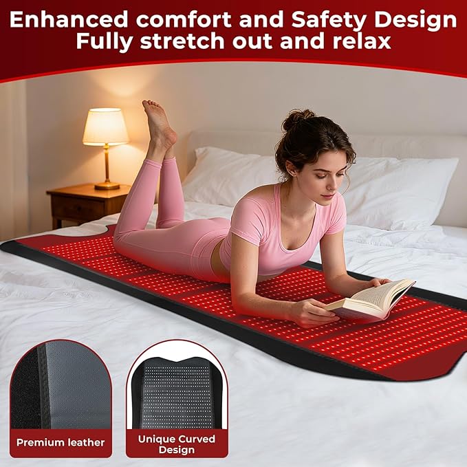 Red Light Therapy for Body, 76.8''x 39.4'' Eligible Red Light Therapy Pad, Dual Chip Grade 1260 LEDs 660nm & 850nm Light Therapy Mat with Timer Remote Control