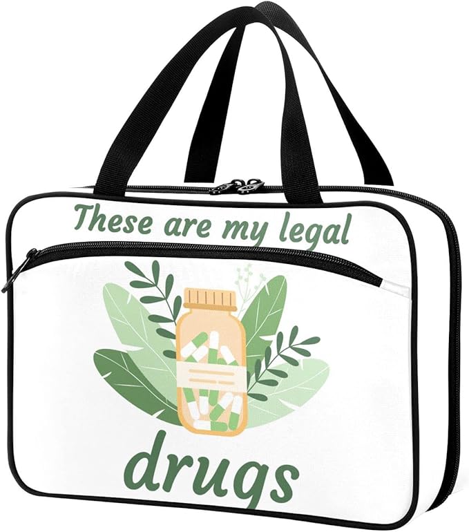 Naanle Pill Organizer Bag Travel Pill Bottle Medicine Organizer Home Storage Medication Bag for Vitamin Supplements, Phytotherapy Empty First Aid Bag for Car Camping, 1.0 Count