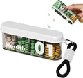 Portable Pill Dispenser with 4 Compartments, Travel Pill Bottle Organizer with Strong Seal，Anti-Mix Supplement Organizer，Pill Box Case with BPA-Free，Pill Container with Wide Opening Design
