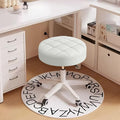 Small Rolling Stool with Wheels, PU Leather Height Adjustable Vanity Work Task Stool, 360 Swivel, Padded Seat Cushion,for Salon, Home, Office