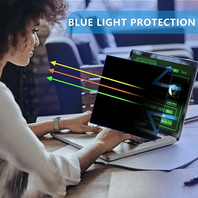 FILMEXT Laptop Privacy Screen 13.3", Privacy Screen Filter for Laptop 13.3" Asus/ 13.3" Acer/13.3 HP/Dell/Toshiba 16:9, Anti-Spy,Anti-Glare,Blocks 99% UV & Blue Light -Matte Privacy Screen Protector